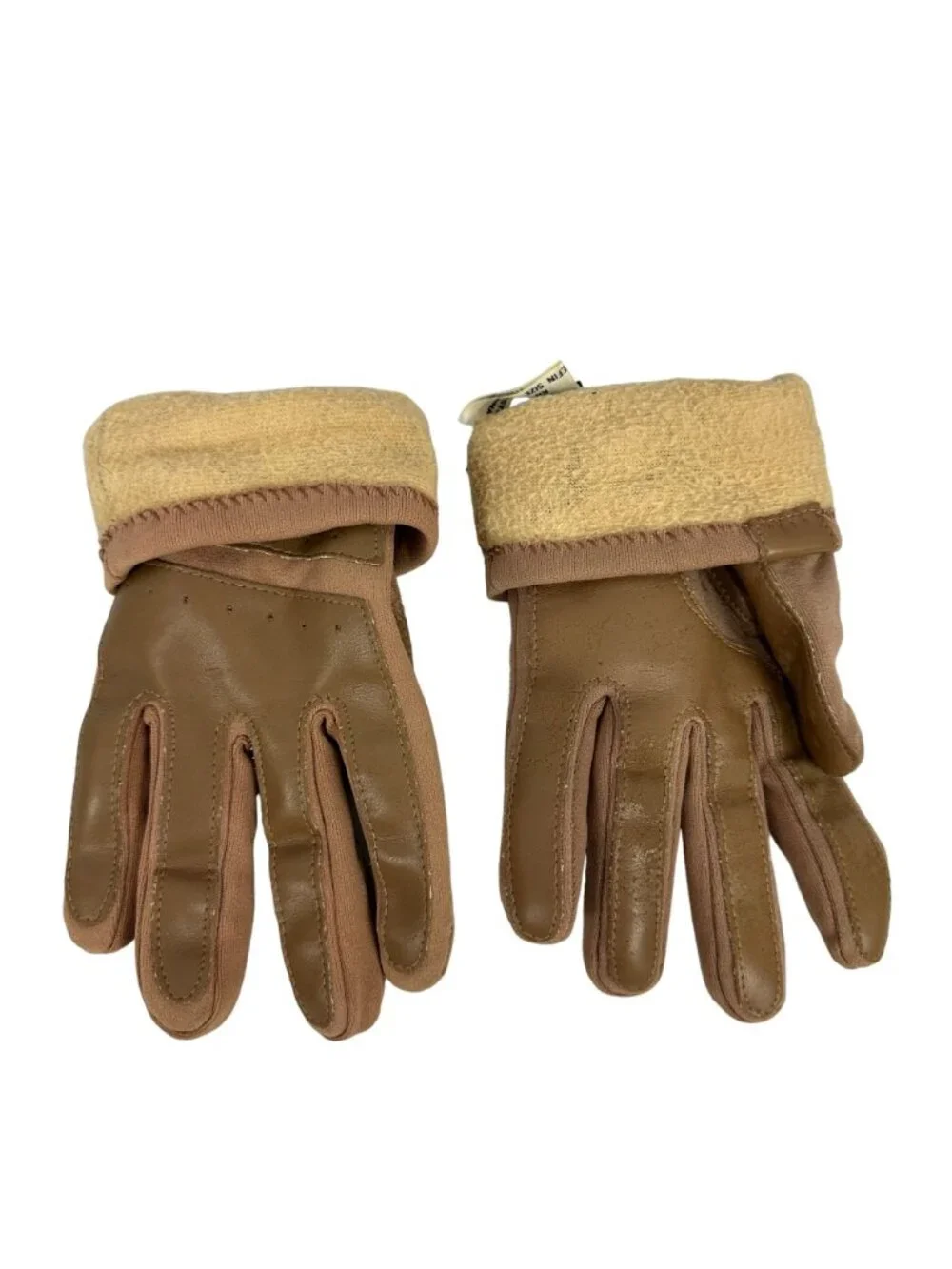 Thinsulate Lined Gloves Brown Tan Unisex Warm Nylon Vinyl Insulation Winter